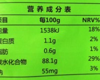 营养成分表的国家标准